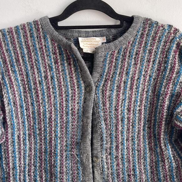 Vintage Country Sophisticates by Pendleton cropped button down knit cardigan  S - Picture 2 of 7